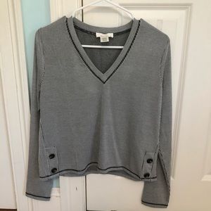 NWOT Black and White Striped Long Sleeve Top